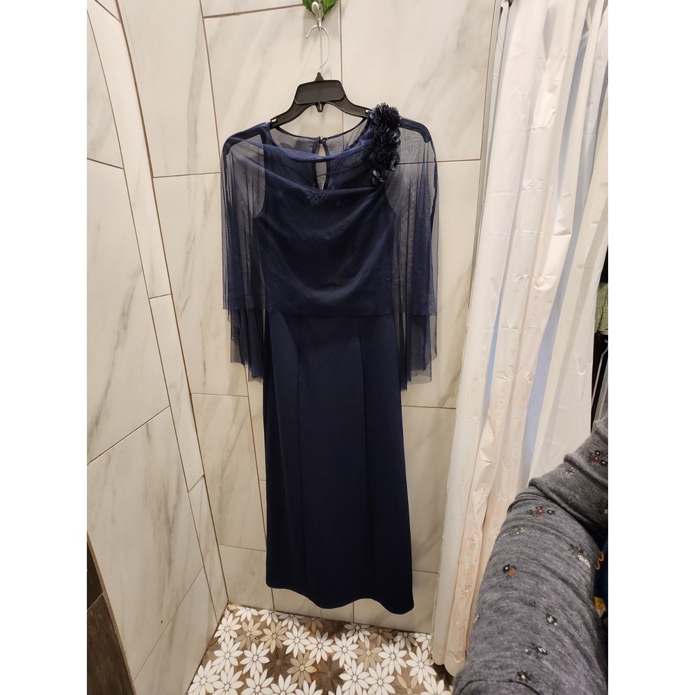 Candalite Formal Maxi Dress Womens Navy w Navy Overlay MINT